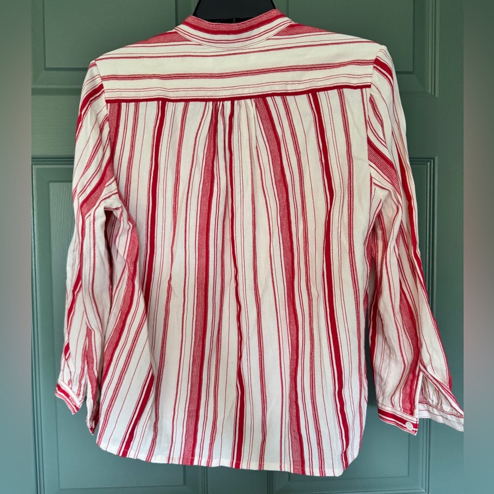 ❤️ STEVEN ALAN x CLARE V. WOMEN'S COTTON STRIPED LOOSE FIT SHIRT BOHEMIAN - Picture 2 of 6